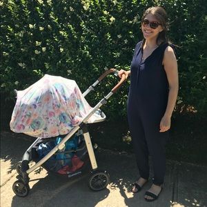 Hatch navy maternity jumpsuit s/xs